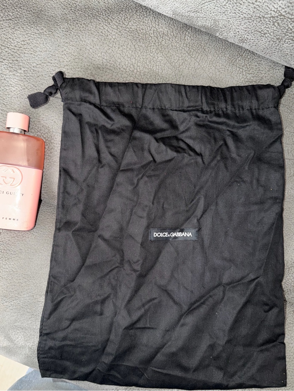 Dolce & Gabbana Black Drawstring Logo Dust Bag